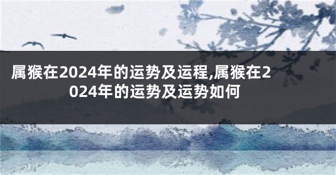 属猴在2024年的运势及运程,属猴在2024年的运势及运势如何