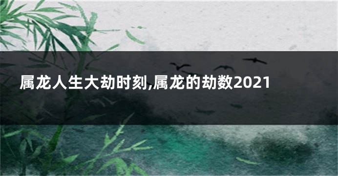 属龙人生大劫时刻,属龙的劫数2021