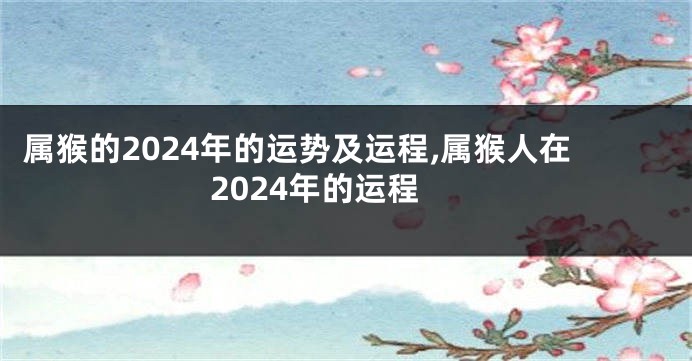 属猴的2024年的运势及运程,属猴人在2024年的运程