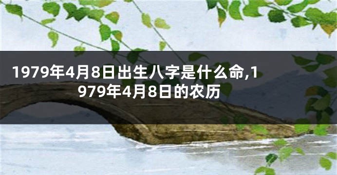 1979年4月8日出生八字是什么命,1979年4月8日的农历