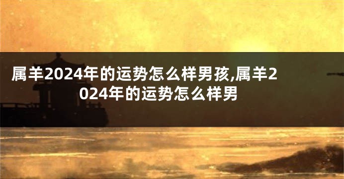 属羊2024年的运势怎么样男孩,属羊2024年的运势怎么样男