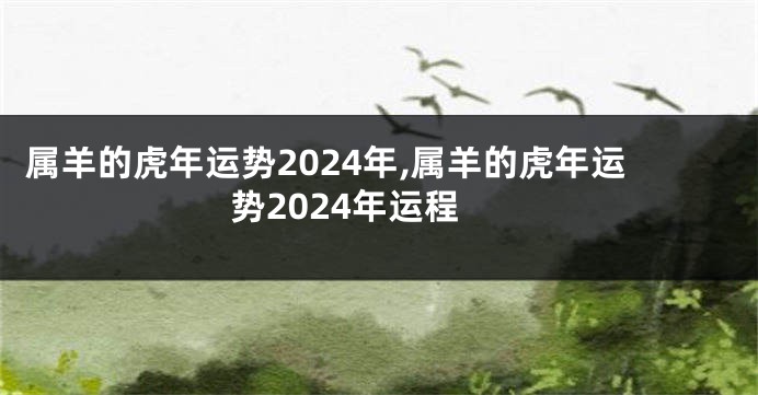 属羊的虎年运势2024年,属羊的虎年运势2024年运程
