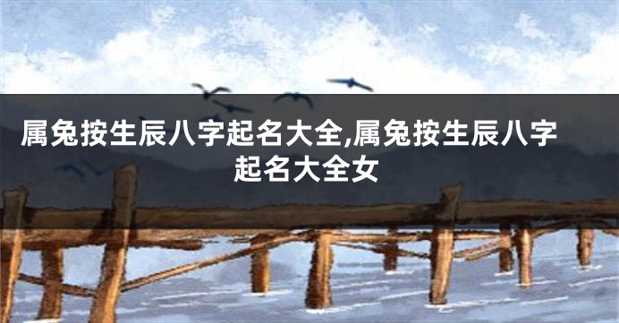 属兔按生辰八字起名大全,属兔按生辰八字起名大全女