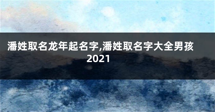 潘姓取名龙年起名字,潘姓取名字大全男孩2021