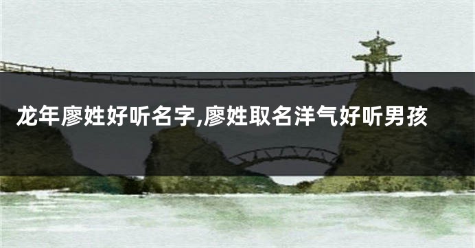龙年廖姓好听名字,廖姓取名洋气好听男孩
