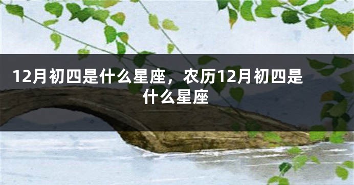 12月初四是什么星座，农历12月初四是什么星座