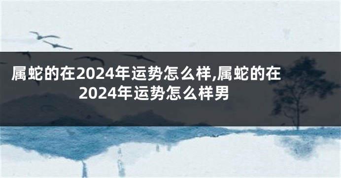 属蛇的在2024年运势怎么样,属蛇的在2024年运势怎么样男