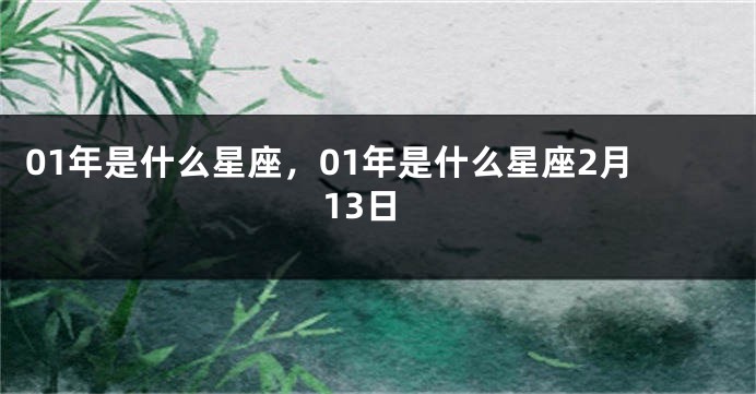 01年是什么星座，01年是什么星座2月13日