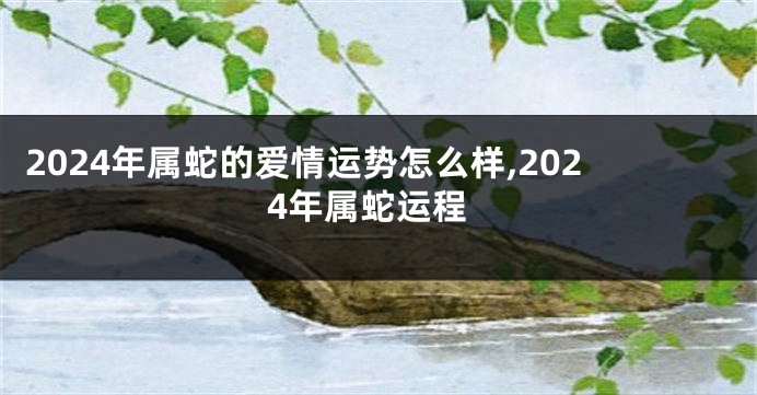 2024年属蛇的爱情运势怎么样,2024年属蛇运程