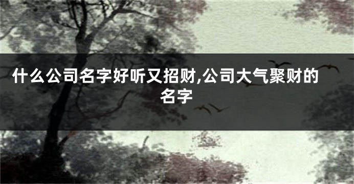 什么公司名字好听又招财,公司大气聚财的名字