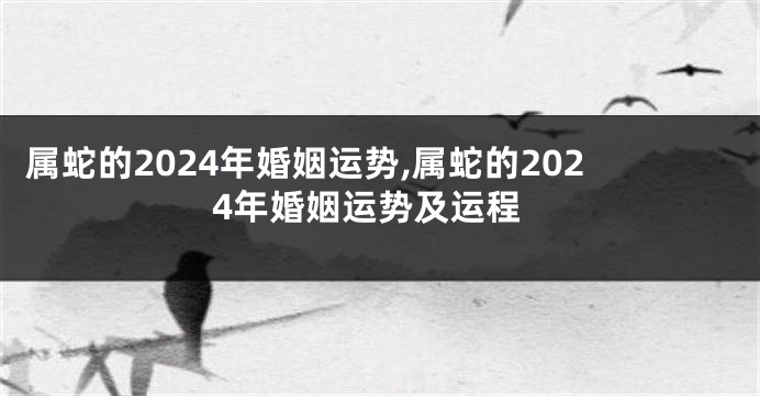 属蛇的2024年婚姻运势,属蛇的2024年婚姻运势及运程