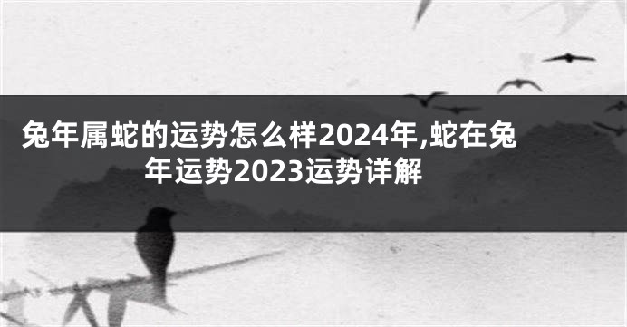 兔年属蛇的运势怎么样2024年,蛇在兔年运势2023运势详解