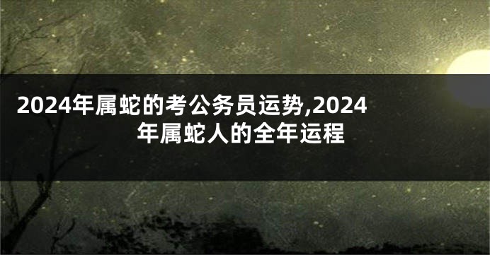 2024年属蛇的考公务员运势,2024年属蛇人的全年运程