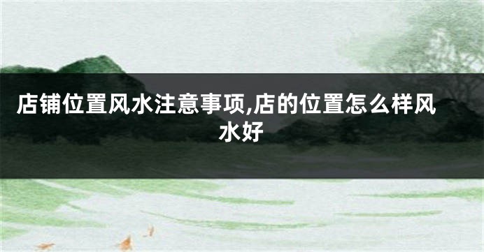 店铺位置风水注意事项,店的位置怎么样风水好