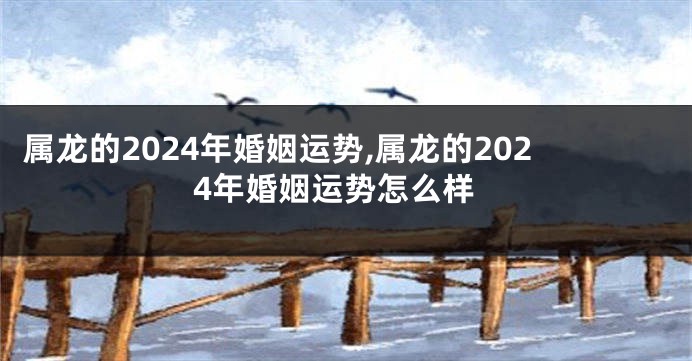 属龙的2024年婚姻运势,属龙的2024年婚姻运势怎么样