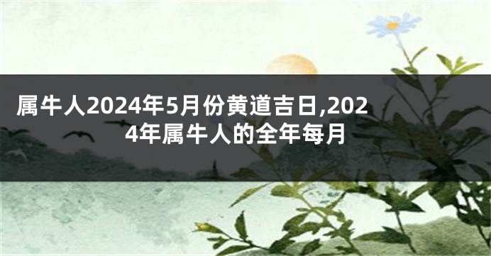 属牛人2024年5月份黄道吉日,2024年属牛人的全年每月