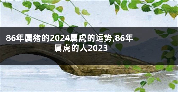 86年属猪的2024属虎的运势,86年属虎的人2023