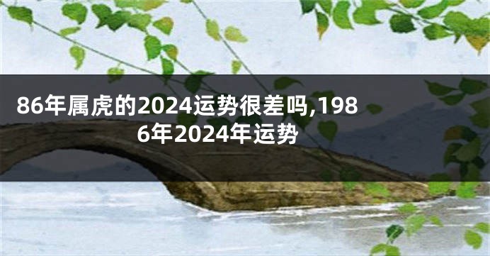 86年属虎的2024运势很差吗,1986年2024年运势