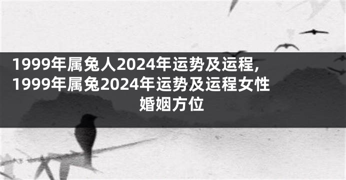 1999年属兔人2024年运势及运程,1999年属兔2024年运势及运程女性婚姻方位
