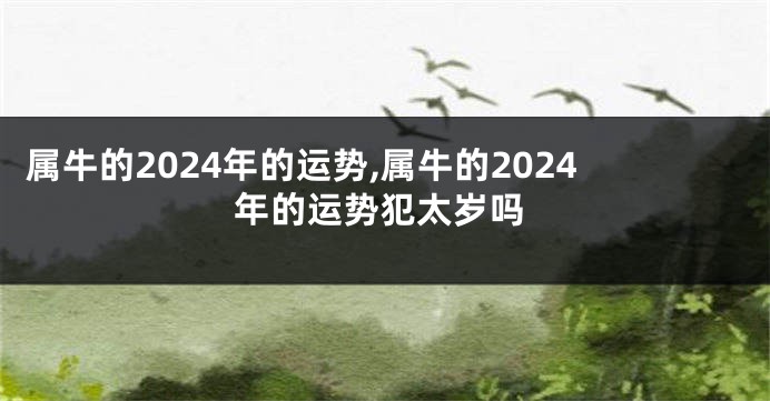 属牛的2024年的运势,属牛的2024年的运势犯太岁吗