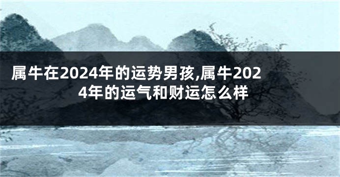 属牛在2024年的运势男孩,属牛2024年的运气和财运怎么样