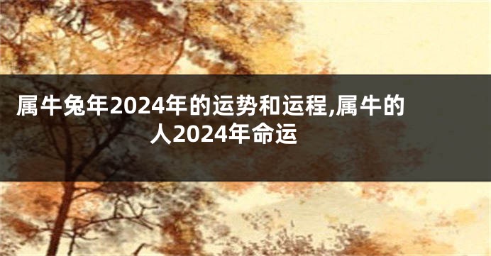 属牛兔年2024年的运势和运程,属牛的人2024年命运