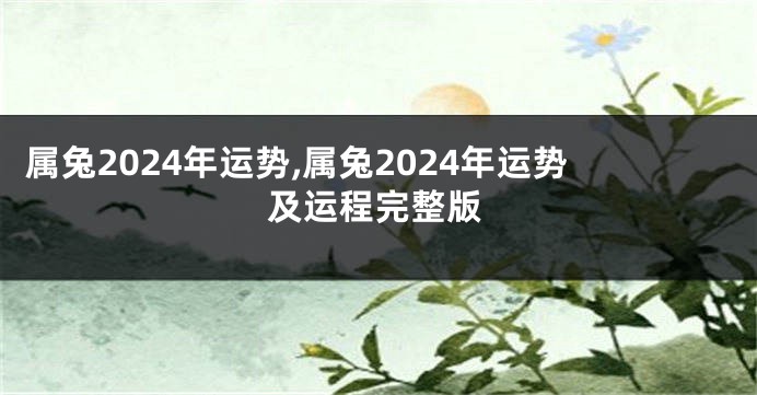 属兔2024年运势,属兔2024年运势及运程完整版