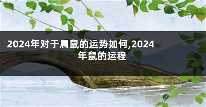 2024年对于属鼠的运势如何,2024年鼠的运程