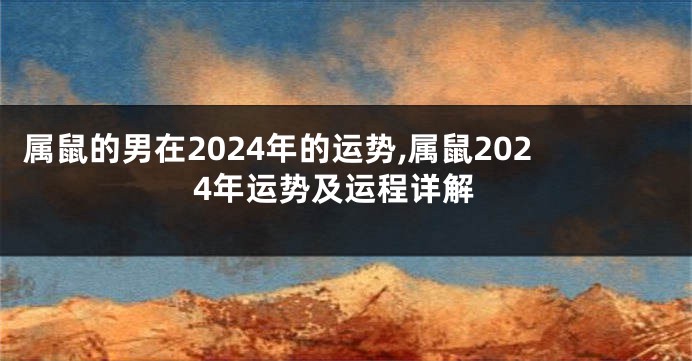 属鼠的男在2024年的运势,属鼠2024年运势及运程详解