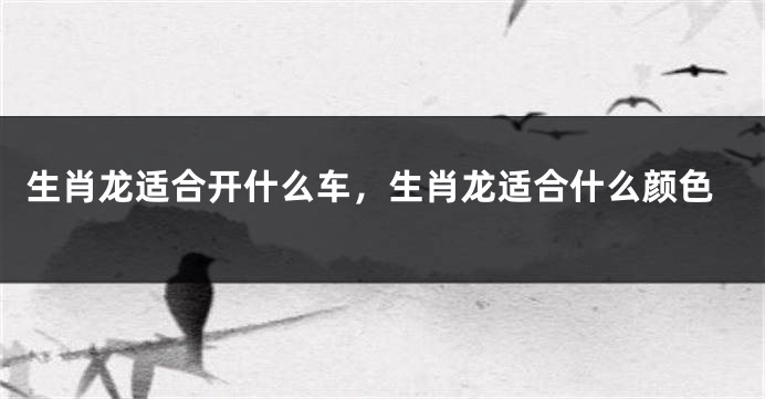 生肖龙适合开什么车，生肖龙适合什么颜色