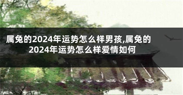 属兔的2024年运势怎么样男孩,属兔的2024年运势怎么样爱情如何