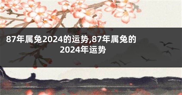 87年属兔2024的运势,87年属兔的2024年运势