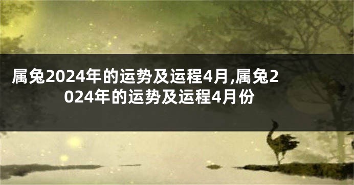 属兔2024年的运势及运程4月,属兔2024年的运势及运程4月份
