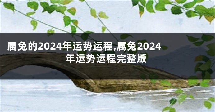 属兔的2024年运势运程,属兔2024年运势运程完整版