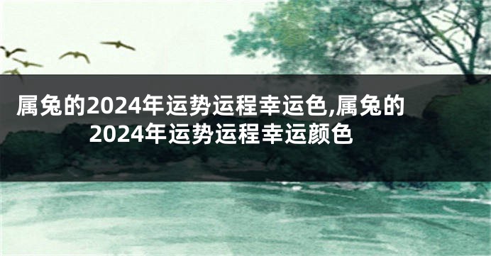 属兔的2024年运势运程幸运色,属兔的2024年运势运程幸运颜色