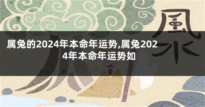 属兔的2024年本命年运势,属兔2024年本命年运势如