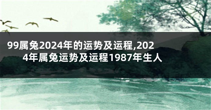 99属兔2024年的运势及运程,2024年属兔运势及运程1987年生人