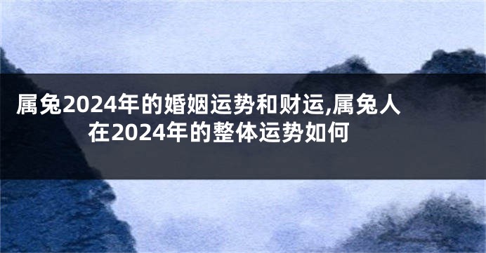属兔2024年的婚姻运势和财运,属兔人在2024年的整体运势如何
