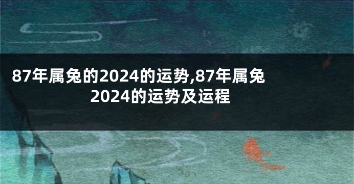 87年属兔的2024的运势,87年属兔2024的运势及运程