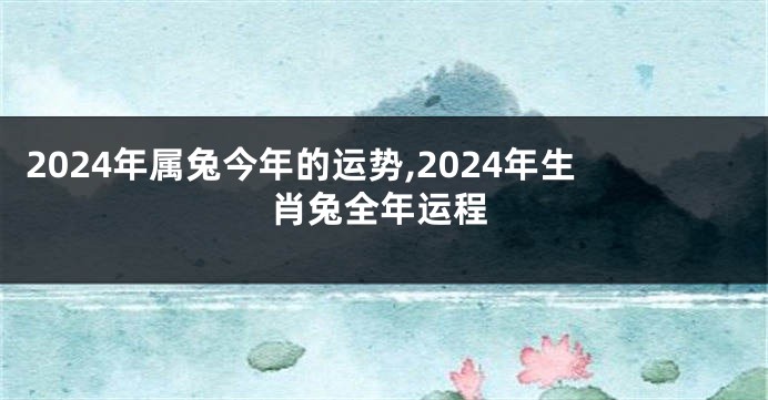 2024年属兔今年的运势,2024年生肖兔全年运程