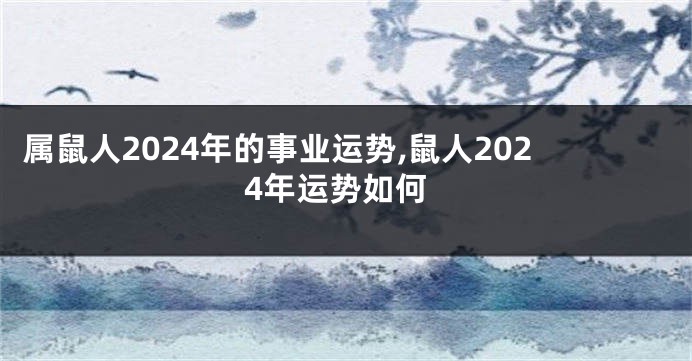 属鼠人2024年的事业运势,鼠人2024年运势如何