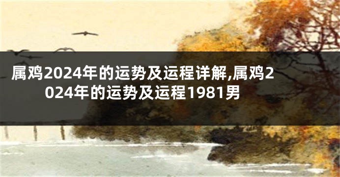 属鸡2024年的运势及运程详解,属鸡2024年的运势及运程1981男