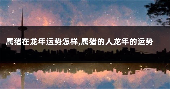 属猪在龙年运势怎样,属猪的人龙年的运势
