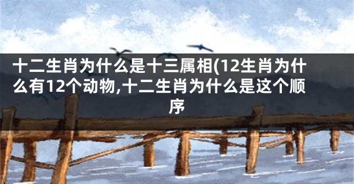 十二生肖为什么是十三属相(12生肖为什么有12个动物,十二生肖为什么是这个顺序