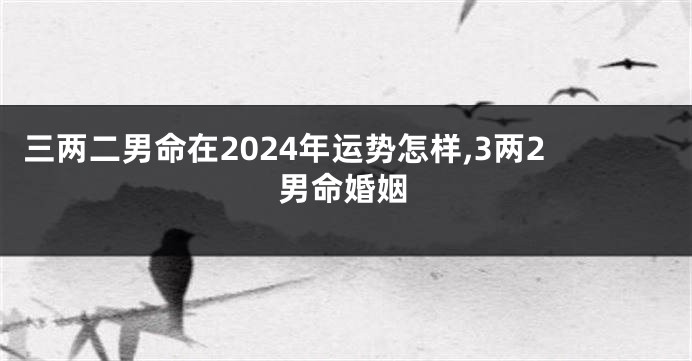 三两二男命在2024年运势怎样,3两2男命婚姻
