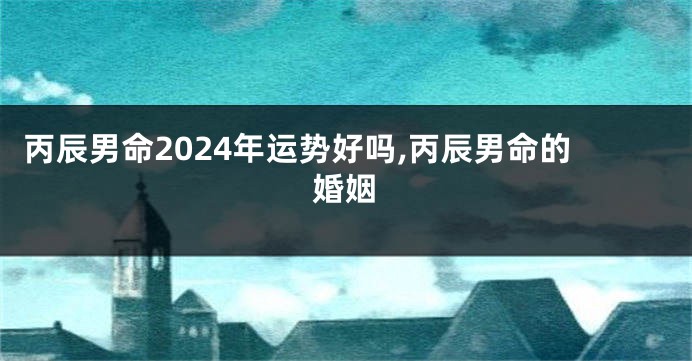 丙辰男命2024年运势好吗,丙辰男命的婚姻