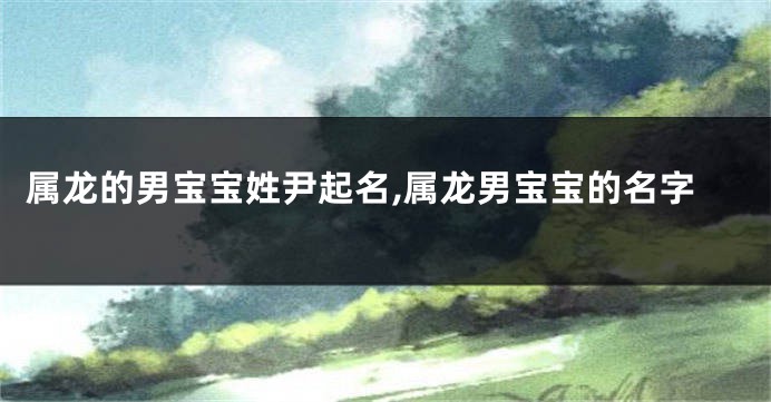 属龙的男宝宝姓尹起名,属龙男宝宝的名字