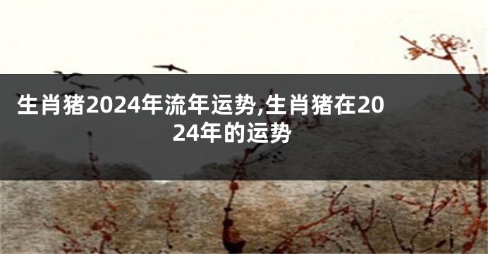 生肖猪2024年流年运势,生肖猪在2024年的运势