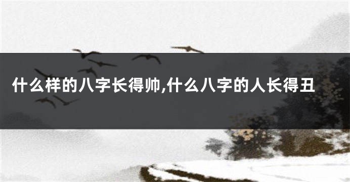什么样的八字长得帅,什么八字的人长得丑