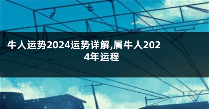 牛人运势2024运势详解,属牛人2024年运程